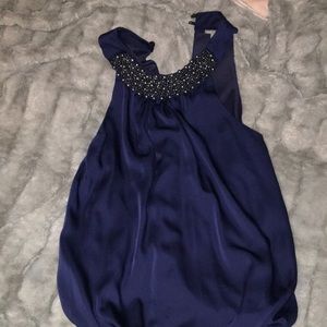 Navy blue silk blouse